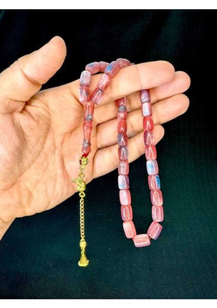 Pembe Katalin Tesbih Kapsül Kesim 7 MmX11 Mm T-756