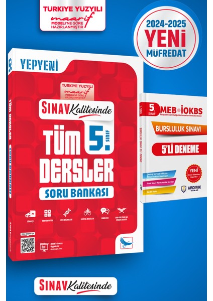 Sınav Kalitesinde 5. Sınıf Tüm Dersler Soru Bankası + Bursluluk Deneme Sınavı