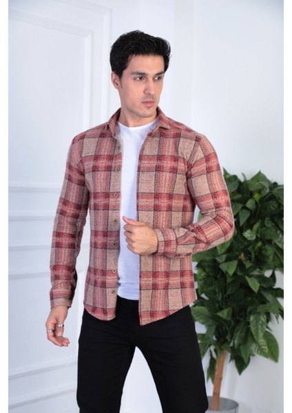 Örme Oduncu Esnek ve Rahat Slim Fit Erkek Gömlek fiyatları