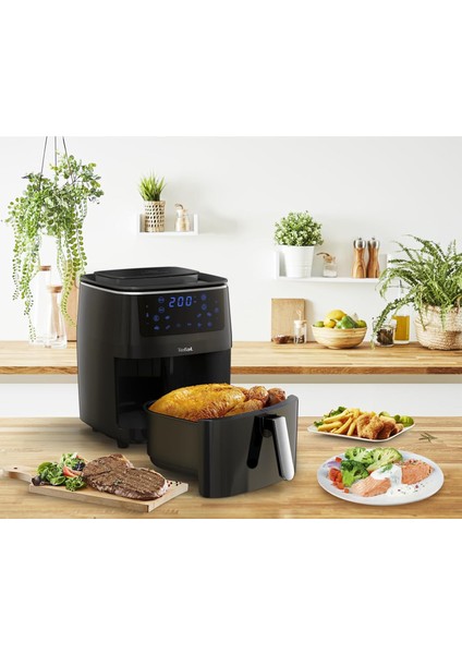 3'ü 1 Arada Fritöz & Izgara, Buharda Pişirme Yağsız Airfryer, Xxl 6.5 Litre Geniş Kapasite + Onerous Lambader