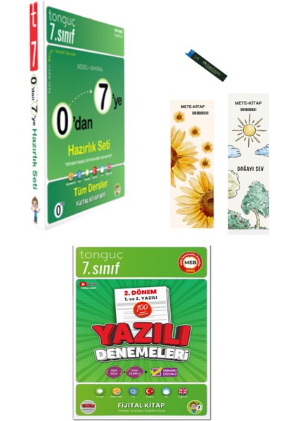 7. Sınıf Yazılı Denemeleri 2. Dönem 1 ve 2. Yazılı ve 0'dan 7'ye Konu Anlatımlı Soru Bankası Seti