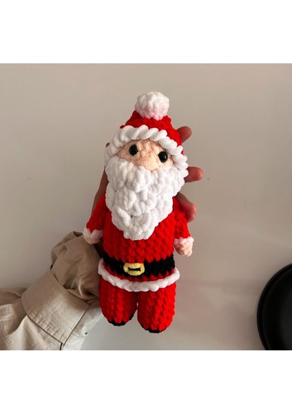 Elişi Örgü Kadife Noel Baba Oyuncak / Amigurumi / Oyun Arkadaşı