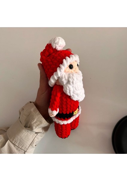 Elişi Örgü Kadife Noel Baba Oyuncak / Amigurumi / Oyun Arkadaşı