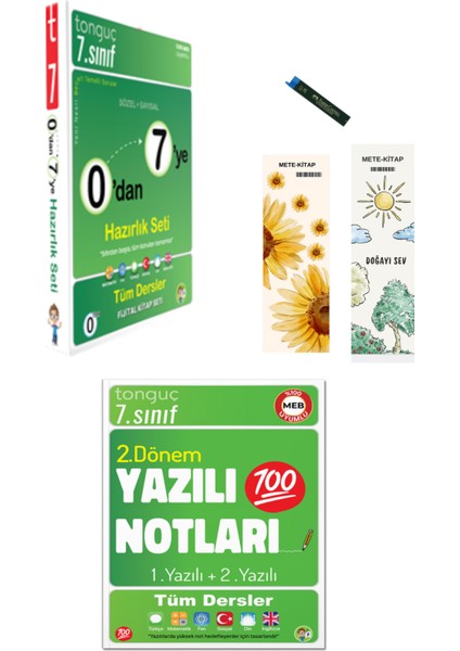 0'dan 7'ye Konu Anlatımlı Soru Bankası Seti ve 7. Sınıf Yazılı Notları 2. Dönem 1 ve 2. Yazılı
