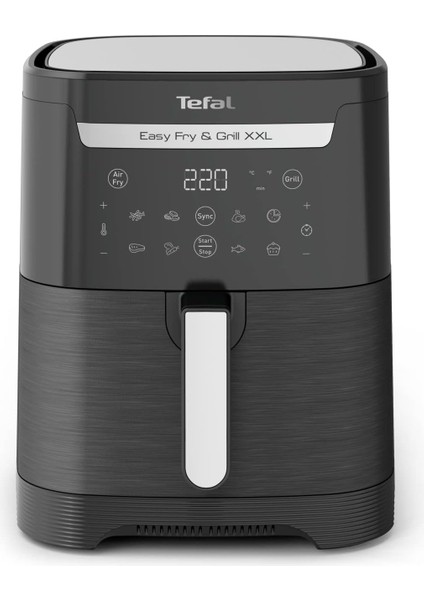 6.5 Litre Yağsız Fritöz Airfryer, Hava ile Kızartma & Izgara, 8 Otomatik Program Siyah + Onerous Mutfak Tartısı