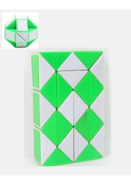24 Parçalı Yaratıcı Magıc Snake Cube -Sihirli Yılan Zeka Sabır Küpü - Renk: Yeşil