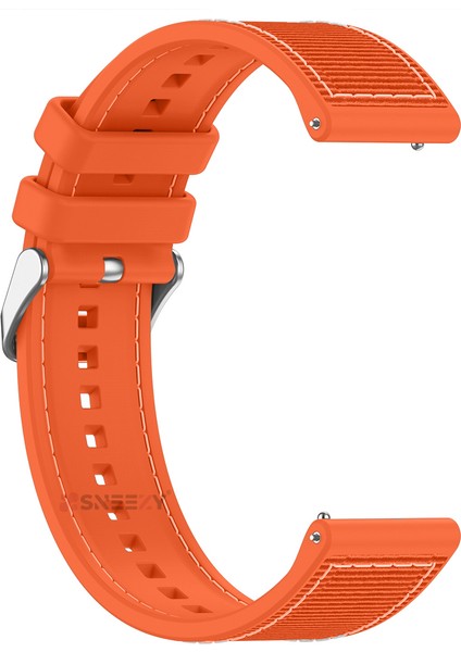 Huawei Watch Gt5 46MM Ile Uyumlu 22MM Dikiş Desenli Dokuma Silikon Kordon modelleri