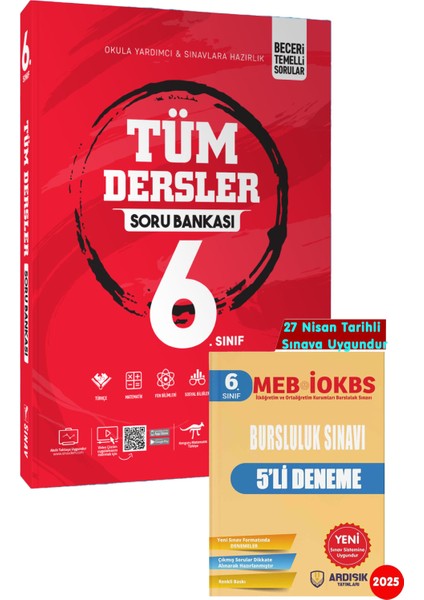 6. Sınıf Tüm Dersler Soru Bankası ve Bursluluk Deneme Sınavı 2025