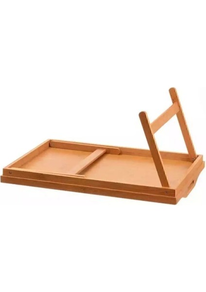Katlanır Ayaklı Portatif Bambu Keyif Yatak Sunum Tepsisi 50x30 Cm