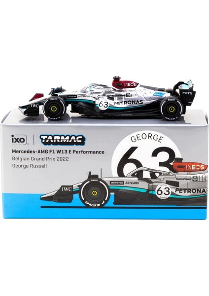 1:64 Diecast Mercedes-Amg F1 W13 E Performance, Belgian Grand Prix 2022, George Russell Tarmac Model Araba fiyatları