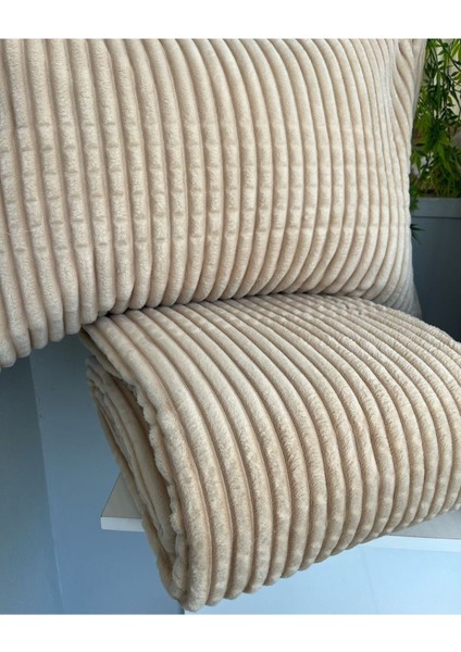 Merinos Modern Line 3 Parça Battaniye Seti Bej modelleri