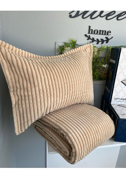 Merinos Modern Line 3 Parça Battaniye Seti Bej indirimleri