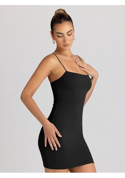 Dik Yaka Siyah Fitilli Yırtmaçlı Kolsuz Midi Boy Triko Elbise fırsatları