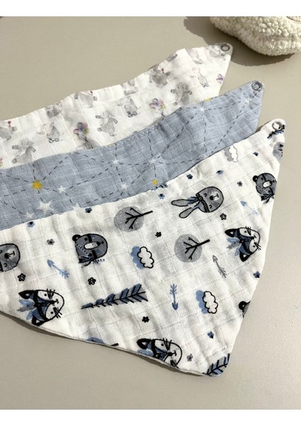 - Bebek Mama Önlüğü, 2 Katlı Muslin, 3 lü Set Erkek Bebek fiyatları