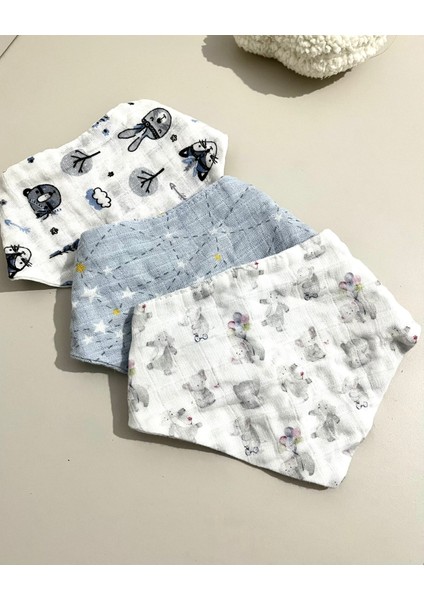- Bebek Mama Önlüğü, 2 Katlı Muslin, 3 lü Set Erkek Bebek fırsatları