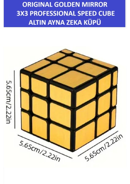 3x3 Golden Mırror Ayna Küp -Zeka Küpü - Profesyonel Speed Cube - Sabır Küpü -