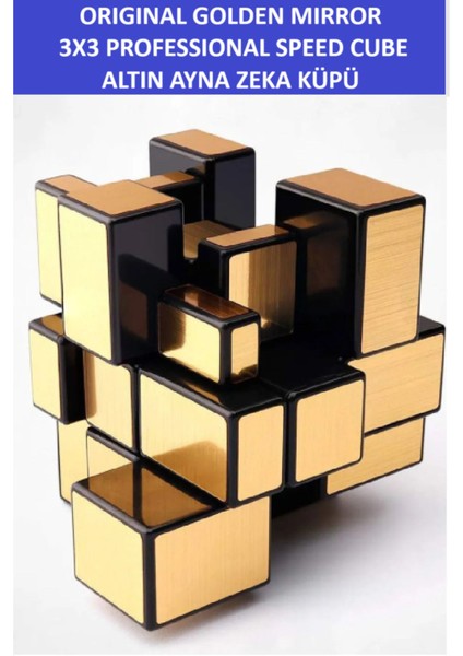 3x3 Golden Mırror Ayna Küp -Zeka Küpü - Profesyonel Speed Cube - Sabır Küpü -
