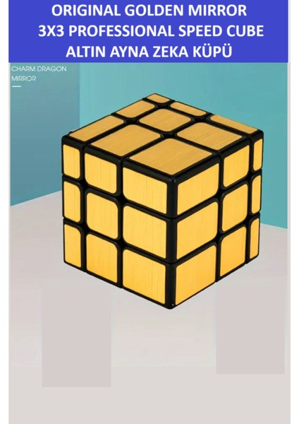 3x3 Golden Mırror Ayna Küp -Zeka Küpü - Profesyonel Speed Cube - Sabır Küpü -