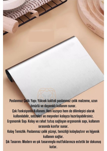 Hamur Kesici Spatula Profesyonel 304 Paslanmaz Çelik 721183