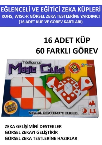 Görsel Eğitici Dikkat Zeka ve Akıl Küpleri (Kohs, Wisc-R Vb. Görsel Zeka Testlerine Yardımcı)