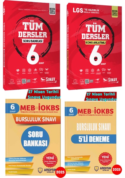 6. Sınıf Tüm Dersler Konu Soru Set + Bursluluk Sınav Paketi 2025