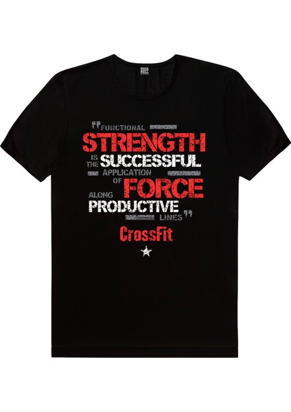 Güçlü Crossfit Siyah Erkek Tshirt