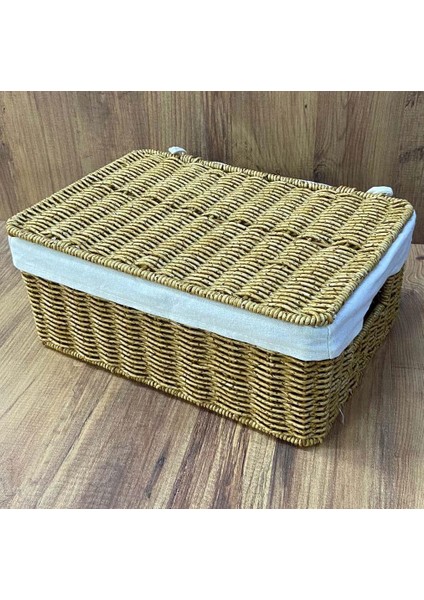 Rattan Örme Kapaklı Kutu Orta Boy Çok Amaçlı Kapaklı Sepet modelleri