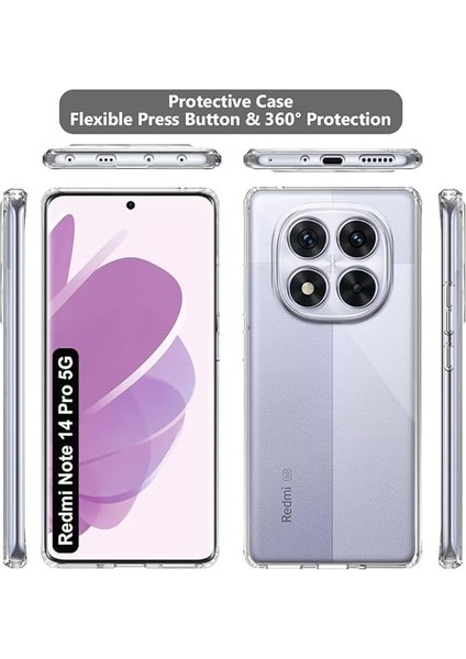 Xiaomi Redmi Note 14 Pro 5g ile Uyumlu Kılıf Şeffaf Kamera Korumalı Esnek Silikon Telefon Kılıfı Kapak indirimleri