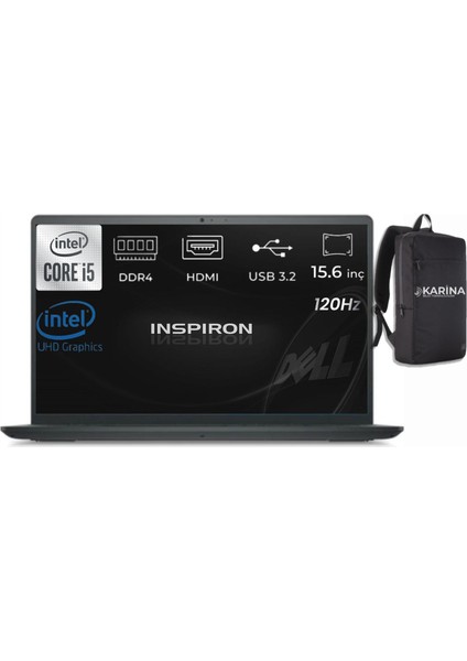 Inspiron 3520 Intel Core I5 1235U 3520-17 8gb 4tb Freedos 15.6" Fhd 120Hz Taşınabilir Bilgisayar