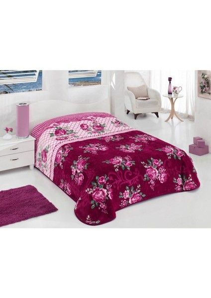 Polyester Çift Kişilik 4 kg Rosery Battaniye -Bordo