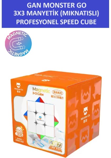 Gan MG356 3X3X3 Mıknatıslı Manyetik Zeka Küpü - Profesyonel Speed Cube - Sabır Küpü -