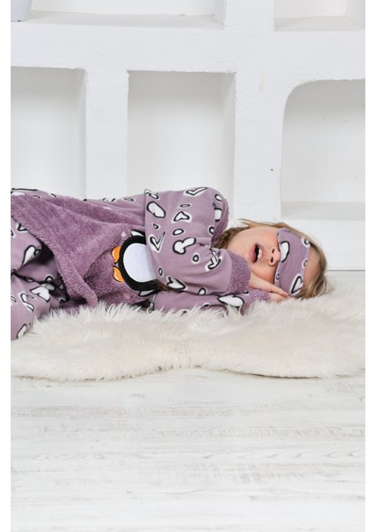 4994 Kız Çocuk Penguenli Polar Uzun Kol Pijama Takımı fiyatları