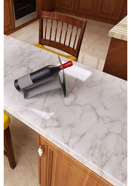 Dekoratif Duvar Kağıdı Kaplama, Mermer Desenli Siyah Mutfak Tezgah Üstü Yapışkanlı Folyo 5 Metre indirimleri