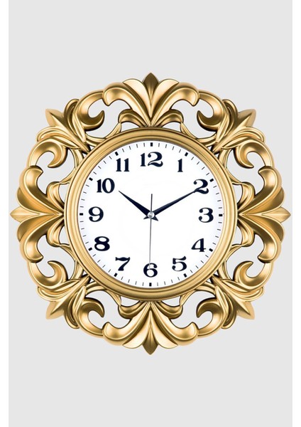 Şık Görünüşlü Renkli Duvar Saati 39 cm Büyük Boy Gold Detaylı Saat modelleri