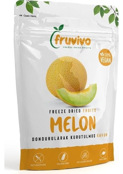 Dondurularak Kurutulmuş Kavun 30 gr, Vegan, Glutensiz Kurutulmuş Meyveler