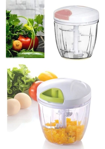 5 Bıçaklı Büyük Ipli El Doğrayıcı: Pratik Çek-Bırak Rondo, 1000ML Kapasiteli