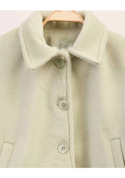 Kız Yeşil Kaşe Kaban