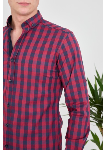 Jack Carısma Dama-Ekose Pamuklu Slim Fit Erkek Gömlek fiyatları