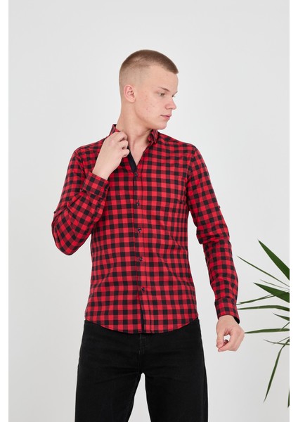 Jack Carısma Dama-Ekose Pamuklu Slim Fit Erkek Gömlek fiyatları