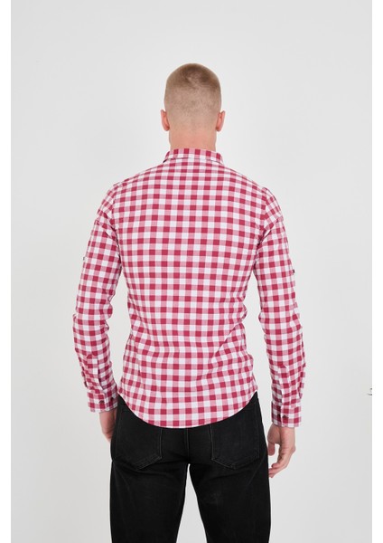 Jack Carısma Dama-Ekose Pamuklu Slim Fit Erkek Gömlek modelleri