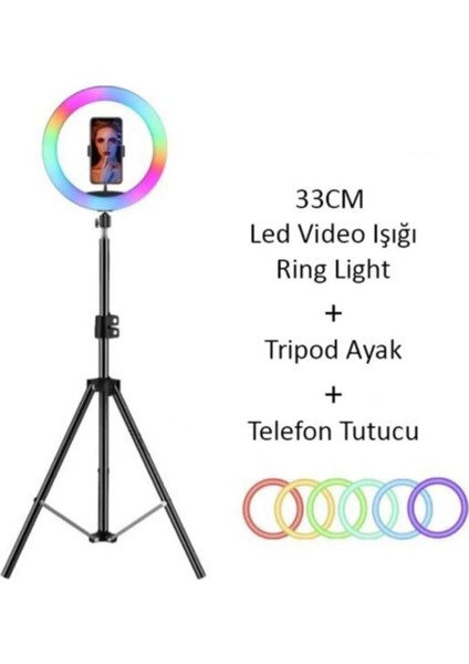 Halka Işık LED Youtuber Makyaj Rgb Ring Light 33CM modelleri