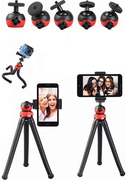 Esnek Ahtapot Tripod: Flexıble Masa Üstü Stand, Fotoğraf Makinesi ve Aksiyon Kamera Tutucu modelleri