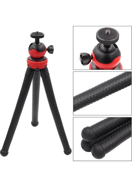 30 cm Esnek Masaüstü Tripod: Ahtapot Fotoğraf Makinesi ve Telefon Tutucu