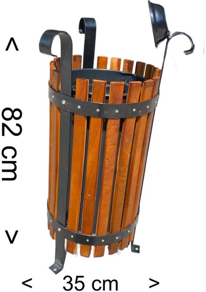 Ahşap Kaplamalı Metal Dış Mekan Bahçe Çöp Kovası-Kapı Önü fiyatları