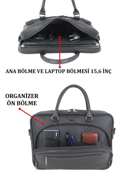 Unisex Omuz Çantası 15,6'' Inç Laptop Bölmeli Su Geçirmez Dış Yüzey Darbe Emici Koruma