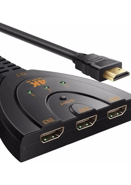3'in 1 HDMI To HDMI Switch, Pigtail Kablolu, 4K Ultra Hd 2160P, Hd Video Anahtarı HDSW1IN3 indirimleri
