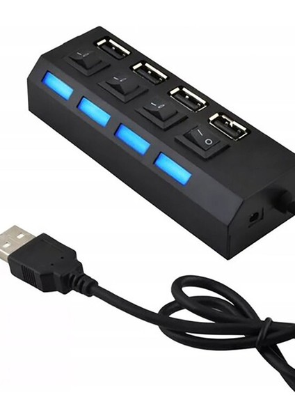 4 Port USB 2.0 Çoğaltıcı Hub, Anahtarlı ve Işıklı USB Switch, On/off Kontrol, Çoklu USB Bağlantı modelleri