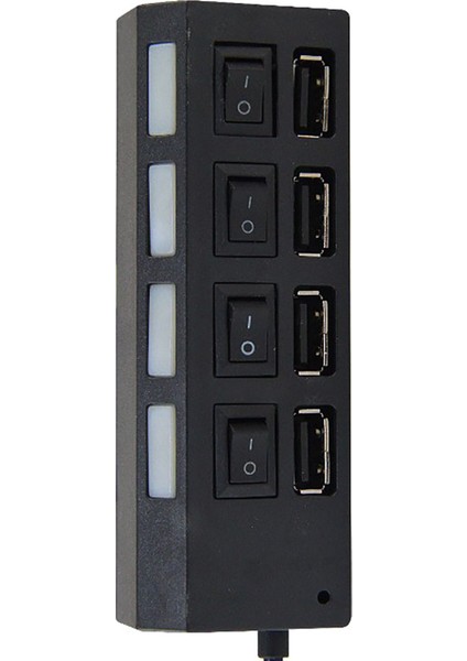 4 Port USB 2.0 Çoğaltıcı Hub, Anahtarlı ve Işıklı USB Switch, On/off Kontrol, Çoklu USB Bağlantı fırsatları