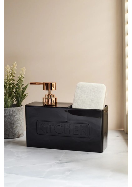 Kitchen Sünger Hazneli Akrilik Siyah Sıvı Sabunluk fiyatları