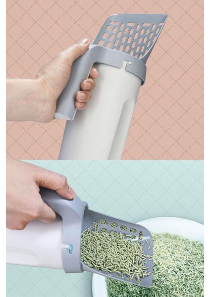 Kedi Kumu Temizleyici Kürek Kedi Kumu Temizleme Elekli Poşet Hazneli